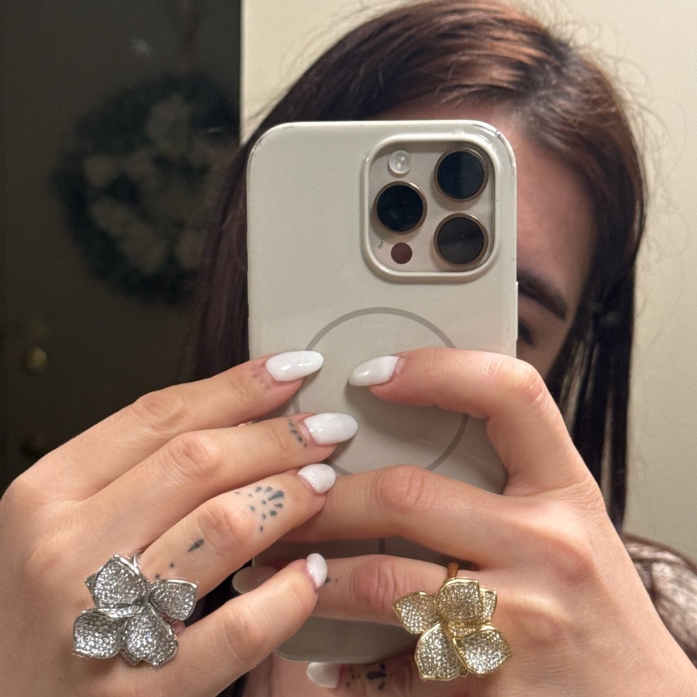 Zara Silver and Gold Flower Rings
